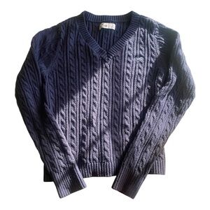 Hollister Women's Cable-Knit Icon V-Neck Sweater (S)